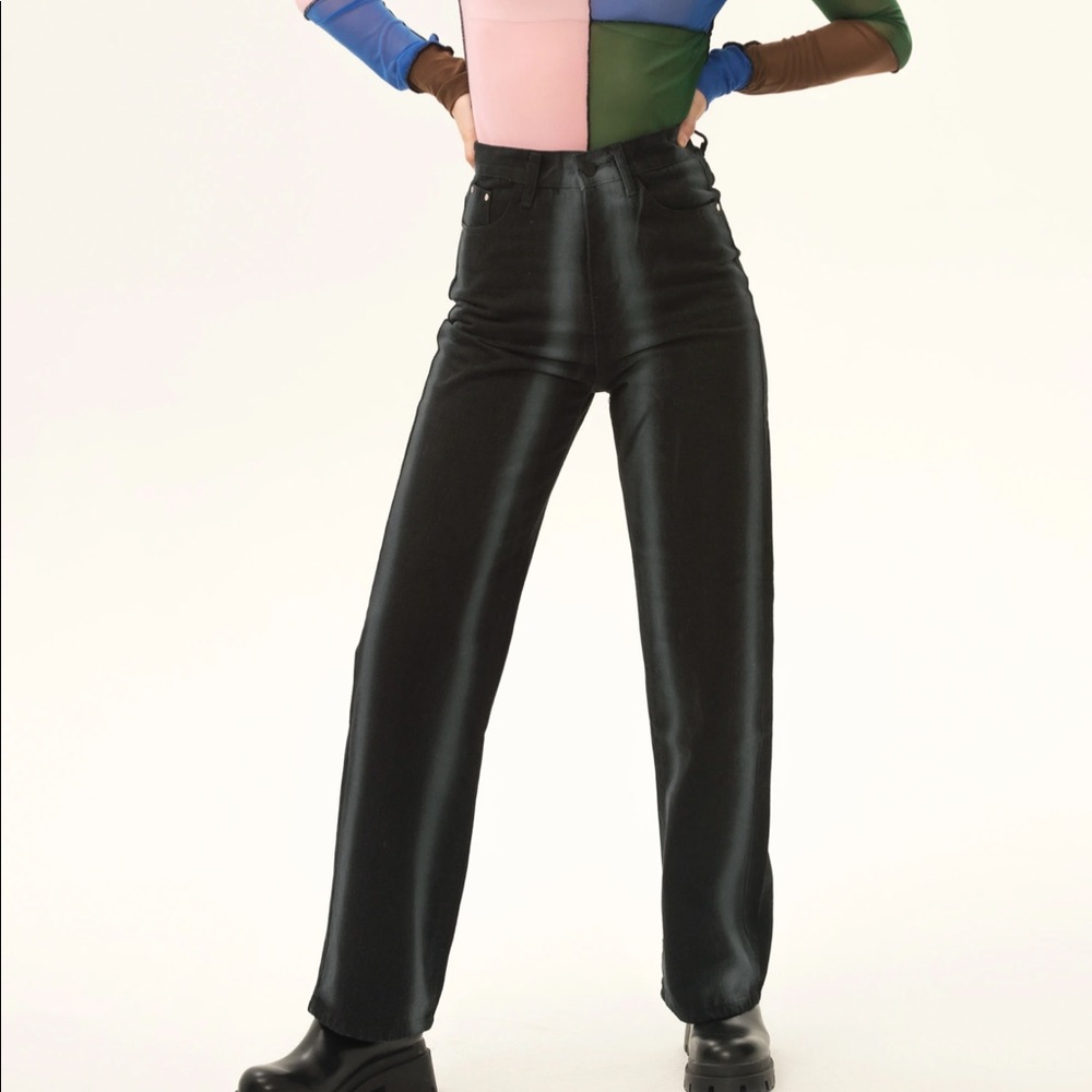 Black High Waisted Straight Jeans